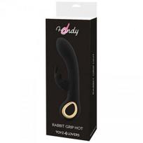 Toyz4Lovers Wibrator-VIBRATORE RABBIT RISCALDANTE HANDY RABBIT GRIP HOT BLACK