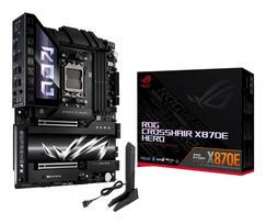 ASUS Motherboard||AMD X870E|SAM5|ATX|DDR5 Memory|4 Memory Slots|2xPCI-Express 4.0 16x|2xPCI-Express 5.0 16x|4xM.2|1xHDMI|1xAudio In|1xAudio Out|6xUSB 3.2|2xUSB-C|2xUSB4|1xOptical S/PDIF|1xRJ45|ROGCROS