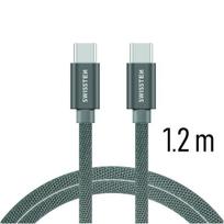 Swissten Textile Fast Charge 3A USB-C to USB-C Data and Charging Cable, 1.2m