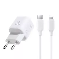 Joyroom JR-TG7 travel charger | 33W | USB-A, USB-C | with USB-C to Lightning cable included | white