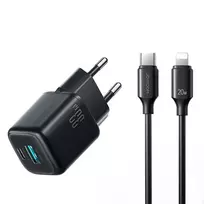Joyroom JR-TG7 travel charger | 33W | USB-A, USB-C, Lightning | with USB-C to Lightning cable included | black