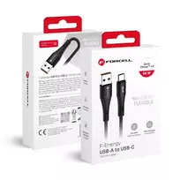 Forcell F-Energy C342 data transfer and charging cable | USB-A to USB-C | QC 4.0 | 66W | 1m | black