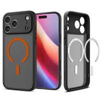 Spigen Ultra Hybrid MagFit Frost mobile phone case 17.5 cm (6.9") Cover, Black, Orange