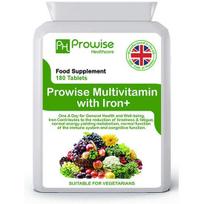 Multivitaminų ir geležies 180 tablečių (6 mėnesių dozė) Imuniteto palaikymas | JK Pagaminta Prowise Healthcare Pack of 1