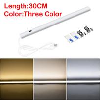 5 V USB LED virtuvės spintelės apšvietimas, 3 spalvų keitimas, išmanusis rankų šlavimo jutiklis, lempa, spinta Spinta Apšvietimas Miegamojo skaitymo lempa Vamzdis 30/40/50 cm 30CM
