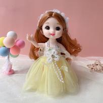 17 cm Mini kilnojamas lėlės mergaičių žaislas 3D didelėmis akimis BJD princesė pilna apranga Suknelių kolekcija Vaikų lėlės dovana B