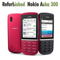 Atnaujintas Nokia Originalus Nokia Asha 300 3G Paprastas mobilusis telefonas su 1 SIM No charger juoda