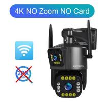 EU 8K WiFi apsaugos kamera 20x priartinimo lauko 4K keturių objektyvų dvigubo ekrano PTZ kamera automatinis stebėjimas pilnų spalvų naktinio matymo CCTV Wifi stebėjimo kameros 4K No Zoom No Card
