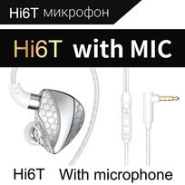 QKZ Hi6T dinaminės laidinės ausinės HiFi Bass 3,5 mm ausinės su HD mikrofonu laisvų rankų įranga skambinant triukšmo mažinimo ausinės balta