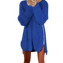 Moteriškos mados laisvalaikio „Soild“ megztinis ilgomis rankovėmis su užtrauktuku S