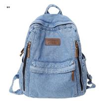 Didelės talpos kuprinė mergaitėms ir berniukams, universali džinsinė kuprinė berniukams 32cm * 13cm * 38cm mėlyna