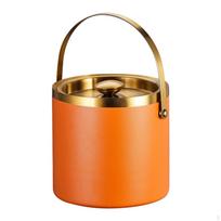 Elegantiškas nerūdijančio plieno ledo kibirėlis su patogia rankena 2L Orange