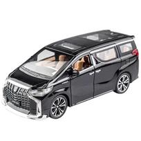 1/24 Toyota Alphard MPV lydinio metalinis liejamas automobilių modelis žaislinis automobilis transporto priemonės Atitraukiamas garsas ir šviesa vaikams berniukų žaislai dovana juoda