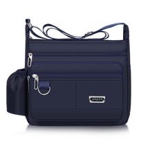 Mens Casual Multifunctional Crossbody Bag, Large Capacity Tools Storage Bag, Classic Shoulder Bag, Multi Layer Zipper Travel Bag 26x23x9cm mėlyna