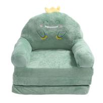 Vaikų sofa Animacinis žalias dinozauras Sulankstomas Plati rankena Minkšta kvėpuojanti Mažylio kėdė skaitymui