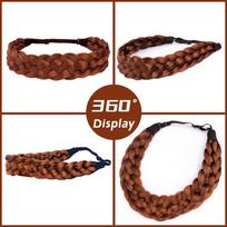 MISS WIG Synthetic Classic Upgrade Elastic Braided Headband Wig Extensions Natural Wig Braids Suitable For Women Daily Cosplay Wear 22cm
