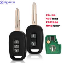 jingyuqin 2 mygtukų/3 mygtukų nuotolinio valdymo automobilio raktelis 433MHz ID46 PCF7936 Chevrolet Captiva For Opel Antara 2 Buttons popžvaigždė spalva