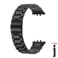 Nerūdijančio plieno dirželis, skirtas Samsung Galaxy Fit 3, metalinė apyrankė, prabangi verslo juosta, skirta Samsung Galaxy Fit3 SM-R390 priedai For Galaxy Fit 3 juoda
