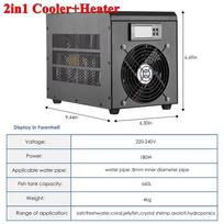 180W 60L Tvarus Šaldymas Akvariumo Vandens Šaldytuvas Žuvų Bakui Aušintuvas Šildytuvas Sistema 10-40℃ Pastovios Temperatūros Įrenginys 240*160*170mm