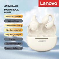 Originalios Lenovo EA420 belaidės Bluetooth ausinės su triukšmo slopinimu, ausies klipas, naujos kaulinio laidumo ir ausies ausinės sportui lauke, bėgimui balta