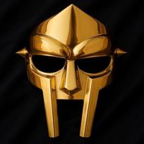 MF DOOM įkvėpta metalinė kaukė Rapo ikonos Cosplay kaukė Hip-Hop kolekcionieriaus rekvizitas Piktadario veido kaukė Cosplay ir Helovino dovanai auksinė