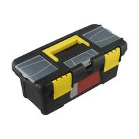 10 colių įrankių dėžė 1/2 sluoksnio plastikinė įrankių dėžė su nuimamu dėklu, daugiafunkcinė profesionali dėžė varžtams, medžio darbams, organizatorius No inner layer