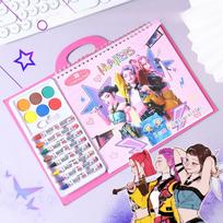 Raganų Medžiotojai K-pop Vaikų Grafiti Spalvinimo Knyga Vaikų Piešimo Lenta Edukaciniai Žaislai Vaškinių Kreidelių Spalvinimo Knyga rožinė