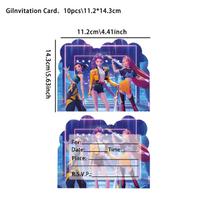 Demo Hunters Birthday Party Decoration Huntrix Kpop Background Flag Banner Decor DIY Party Tableware Set 10pcs