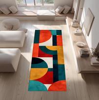 Violetinis ir auksinis takelis Geometrinis koridoriaus kilimas Medvilninis austas virtuvės ir miegamojo namų dekoras Ilgas kilimas 40X120CM
