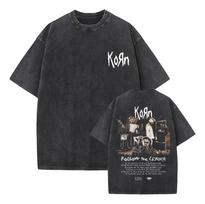 Marškinėliai Vintažinio stiliaus su Korn Heavy Metal Roko Grupės Vyrams Moterims Mados Medvilniniai Skalbti Marškinėliai Vyriški Hip Hop Gotikiniai Tees L