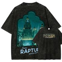 Klasikinis Retro Šaudymo Žaidimas Bioshock Periferija Grafinis Spaudinys Marškinėliai Vyrams Moterims Naujas Harajuku Stilius Marškinėliai Vintage Skalbti Medvilninis Viršus L