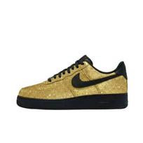 Nike Air Force 1 Atsparūs trinčiai Didinantys aukštį Žemi Batai riedlentėms Unisex Juodi Auksiniai FZ0627-010(Komanda133-) 35.5