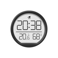 Slim Digital Thermometer Hygrometer Clock: Indoor Wall-Mount Alarm, Kitchen Display, Room Temperature Meter 2303. balta