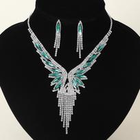 European & American Light Luxury Jewelry Set: Versatile High-End Feel Earrings & Necklace Two-Piece raudona