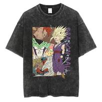 Dragon Ball Z Ateities Trunksas Vintažiniai skalbti Anime spaudinio laisvalaikio marškinėliai | Unisex gatvės aprangos viršus L