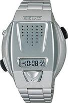 Seiko laikrodis SBJS001 Balandinis skaitmeninis Pagamintas Quartz, Balso nurodymai nustatant laiką ir Sidabrinis laikrodis, Unisex, Japonija, Baterija maitinamas mechanizmas,
