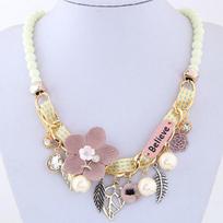Flower Statement karoliai, dervos karoliukais, saldainių spalvos Choker karoliai, madingi papuošalai moterims geltona