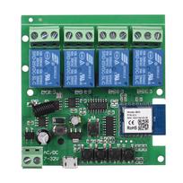 Tuya WiFi+BT 433Mhz išmanusis nuotolinio valdymo belaidis jungiklis Universalus modulis 4ch DC 5V Wifi jungiklis without remote tamsiai žalia spalva