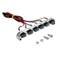 LED šviesos stogo lempos priedų rinkinys 6 žibintų pakeitimas, skirtas 1/10 Traxxas TRX4 Trx4 Axial SCX10 type 2-6pcs lights juoda
