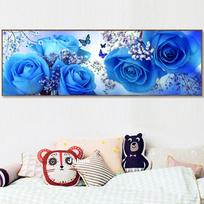 5D „pasidaryk pats“ deimantinis paveikslas Dream Blue Rose drugelis Gėlės Abstrakčios kryžminio dygsnio mozaikos kvadratinės apvalios deimantinės siuvinėjimo A998 Full Round 20x60CM