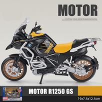 1/12 Scale R1250 GS Diecast motociklo modelio žaislas su garsu ir šviesa vaikams, mažiems berniukams, mergaitėms, dovanų kolekcija 1/12-18.5x12.2x7.5cm geltona