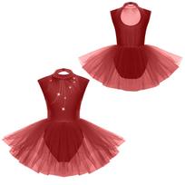 Baleto triko mergaitėms Mažylių triko su Tutu sijonu Šokio Tutu Suknelė Blizganti Kalnų krištolinė Spektaklio Suknelės 11-12 Years bordinė