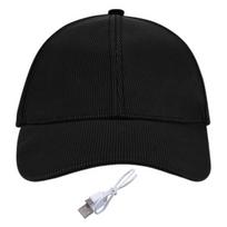 Šviečianti LED skrybėlė beisbolo kepurė Blyksniai šviečianti kepurė USB įkraunama hiphopo šviesa skrybėlė Helovino mirksintis dangtelis juoda