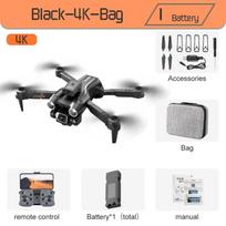 Naujas K9Pro RC bepilotis dvigubos kameros 4K profesionalus plataus kampo optinio srauto padėties nustatymo keturiomis kryptimis kliūčių išvengimo mini sulankstomas keturkopterio žaislas Black-Dual4K-Bag-1B