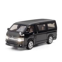 1/32 Toyota Hiace MPV Cinko Lydinio Automobilio Modelis Žaislai Diecast Furgonas Imituotos Verslo Transporto Priemonės Šviesos Garso Žaislai Berniukams Gimtadienio Dovana juoda