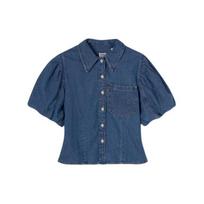 Levis vientos spalvos kvadratinės iškirptės džinsinis marškinys su pūstomis rankovėmis moterims mėlynas A1878-0000 XS