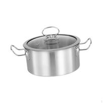 Korėjietiškas makaronų virimo puodas iš nerūdijančio plieno su dangčiu virtuvei ir valgomajam 16cm Argent