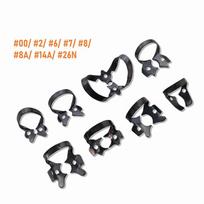 8 vnt./rinkinys Juodi dantų guminio kamščio sąvaržėlės su titano danga Endodontiniam atstatomajam barjeriniam spaustukui su arba be laikiklio įrankio 8 pcs black