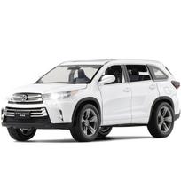 1/32 Toyota Highlander SUV Sportinis Žaislinis Automobilis Diecast Metalo Lydinio Miniatiūra JKM Garso ir Šviesos Kolekcinis Modelis Dovana Berniukui Vaikams balta