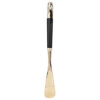 Metalinis liūto galvos batų rago formos įrankis su medine ilga rankena, batų įdėjimo įrankis, batų šaukštas, įrankis, juodas, 49 cm 49CM